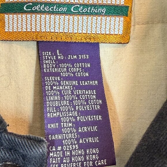 Vintage Varsity Suede and Canvas Bomber Large 80s Black Brown Embroidered Jacket - Picture 9 of 10